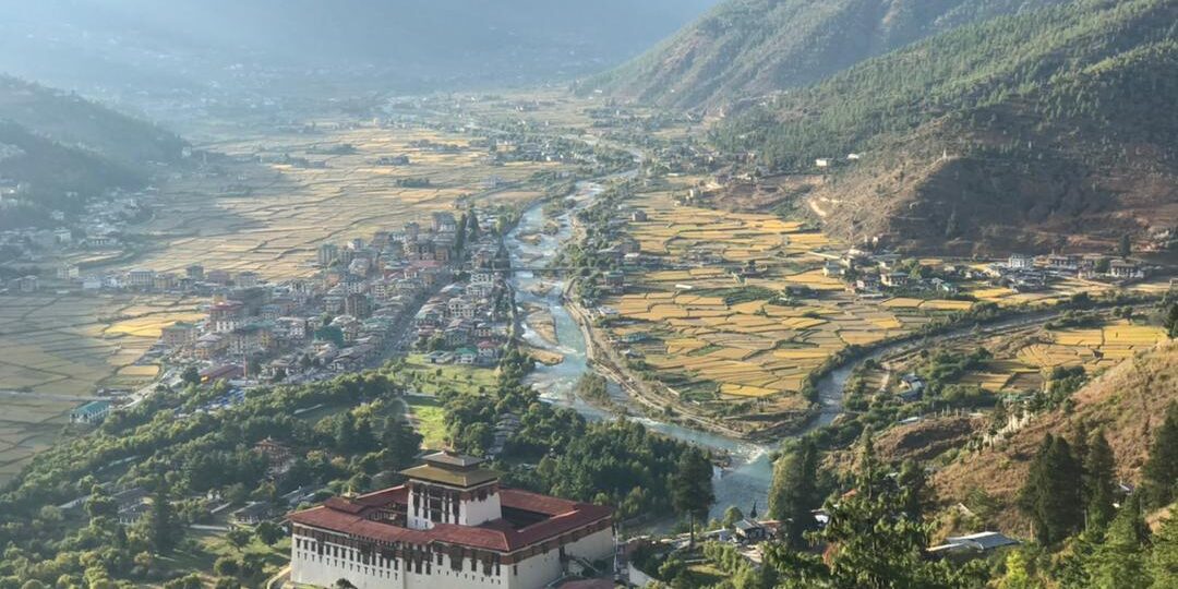 Panoramic view of Paro Valley
