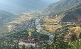 Panoramic view of Paro Valley